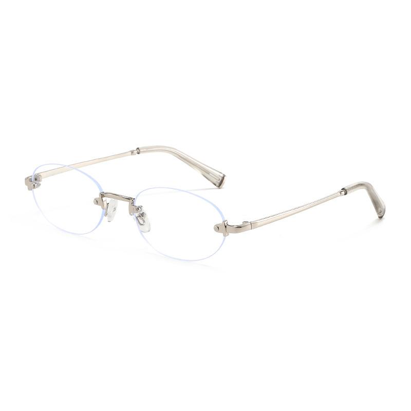Frameless oval sunglasses for women, new small frame imperial sister style metal glasses, hot-selling fashion sunglasses