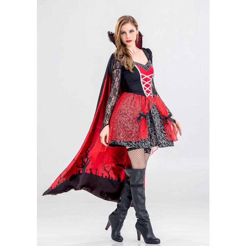 Real Shot, New Model, Sub-code Halloween Black Devil Costume Christmas Costume Witch Costume Vampire Cross-dressing Uniform Party
