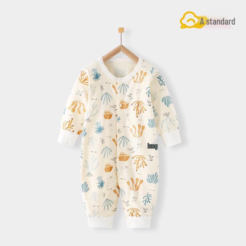 Autumn Newborn Pure Cotton Rompers: Air Conditioning Monk Clothes for Spring, Summer, and Fall