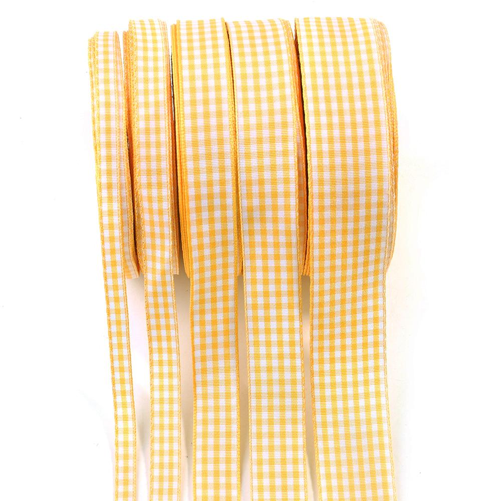 10Yards/roll Lattice Plaid Ribbons Polyester DIY Handmade Bow Ribbon for Sewing Fabric Wedding Decoration Gift Flower Wrapping