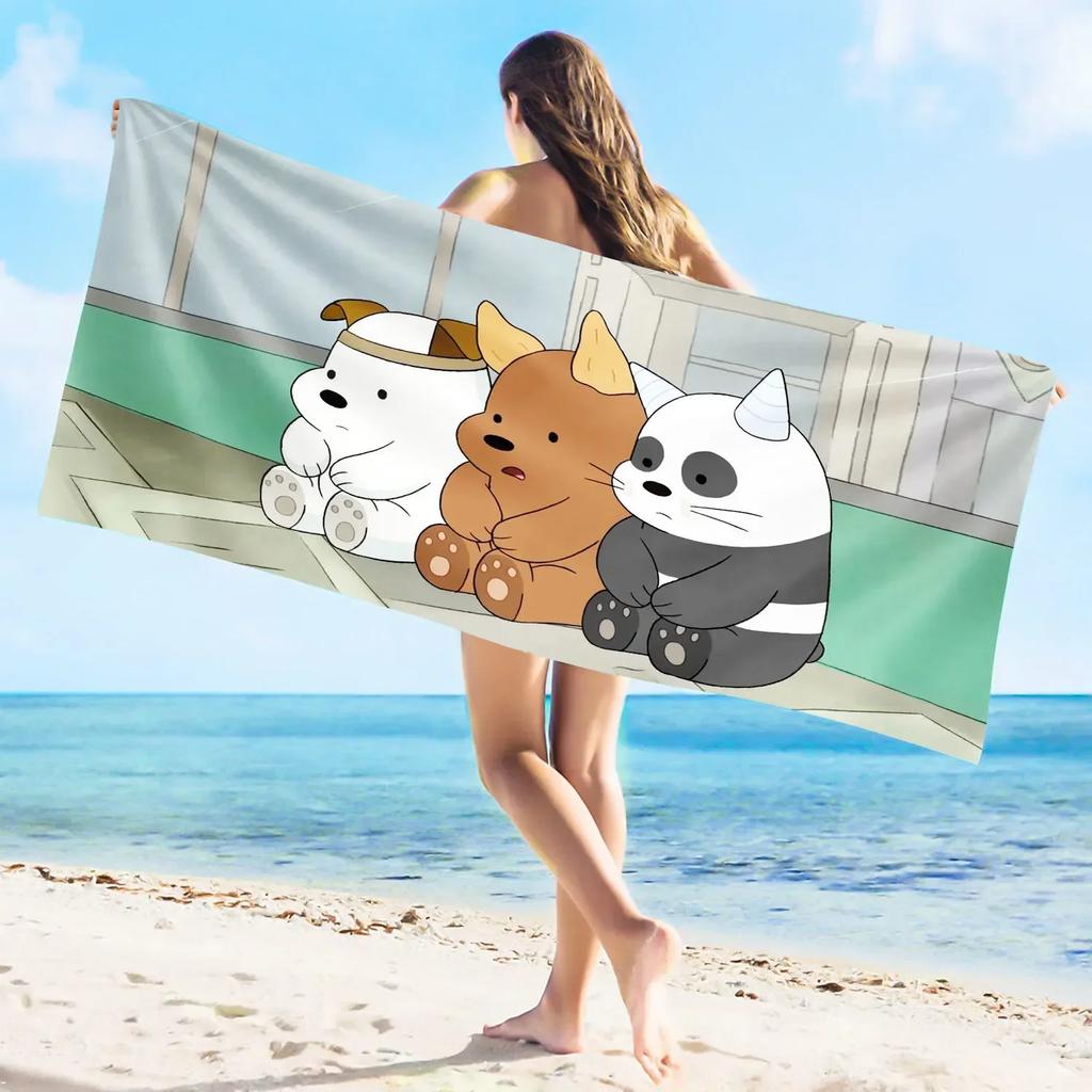 Anime Naked Bear Cute Cartoon Superfine Fiber Beach Sauna Towel Room Decor Bath Children Hand Towels Bathroom Home Shower