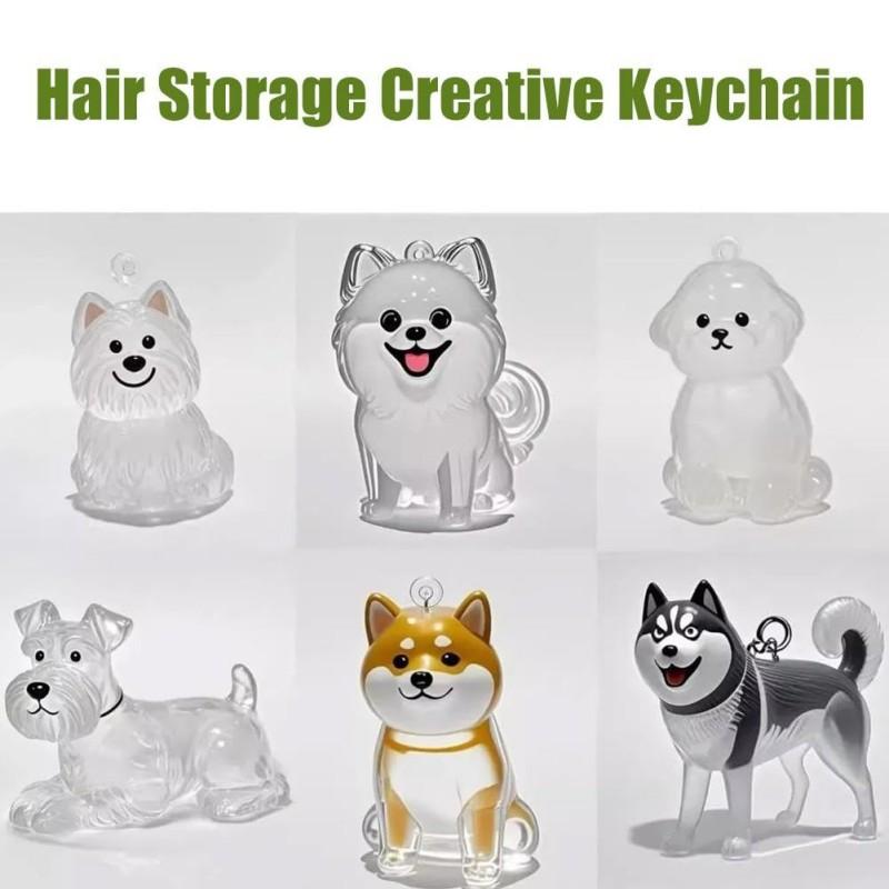 Haustierhaar/Hundehaar Gedenk-Schlüsselanhänger Haustierhaar Aufbewahrungsflasche Welpenhaar Sammler Schlüsselanhänger Ornament Haustierhaar Gedenkbox Haustierfell Souvenirs Boxen