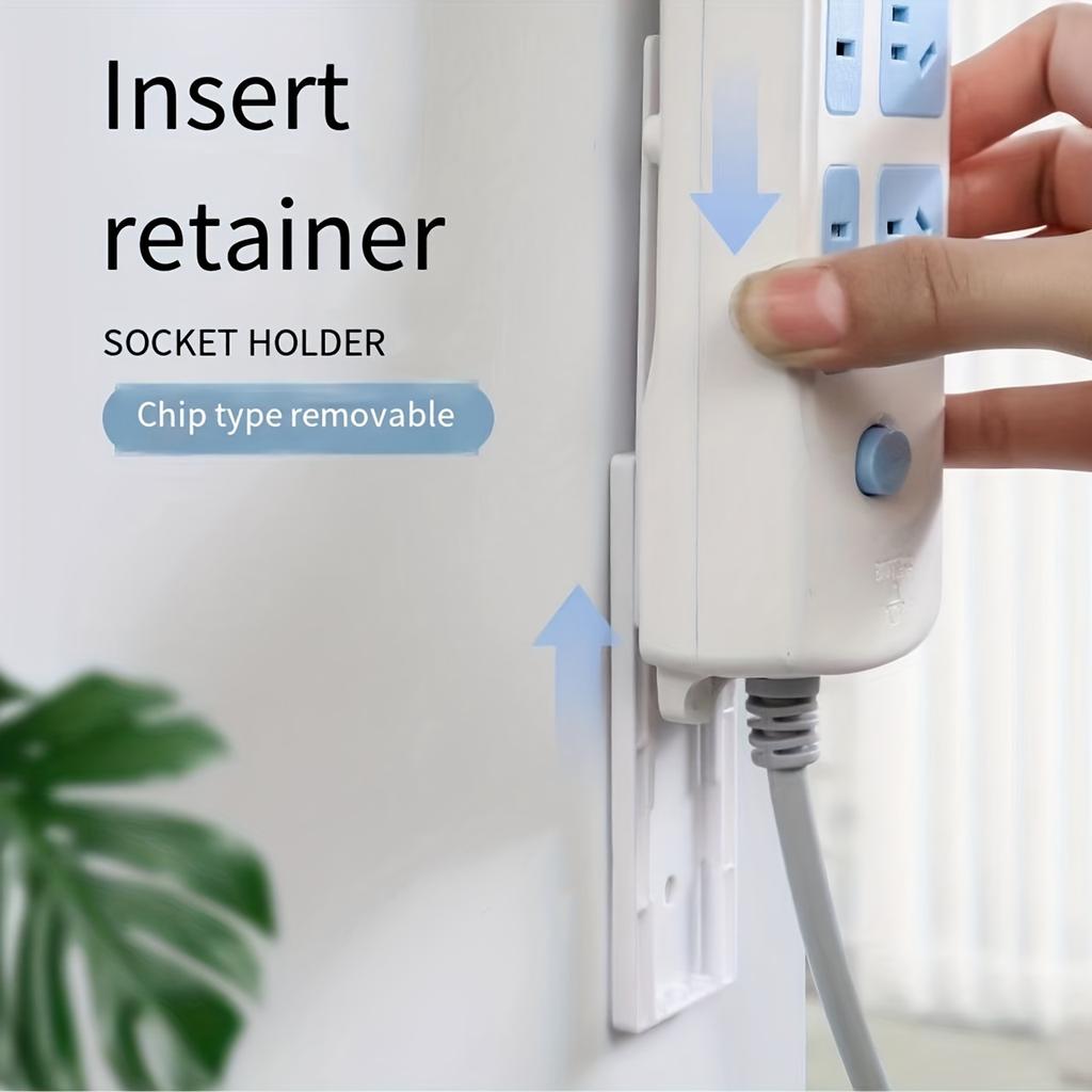 1pc Premium Plastic Wall-Mounted Power Strip Holder - Self-Adhesive Desktop Socket Organizer for Easy Cable Management and Home Improvement