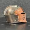 Black Copper Helmet Barbuta Knight Visor Warrior 18g Steel Helmet Dual Tone Barbuta LARP Cosplay,