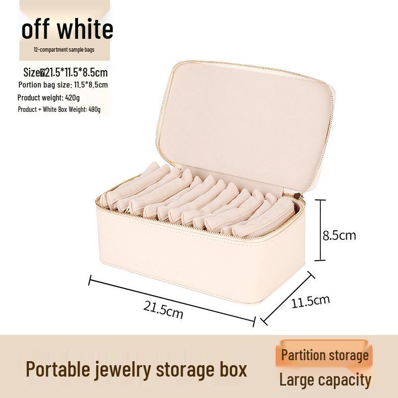Custom Portable Travel Jewelry Storage Box - 12-Compartment Organizer for Earrings & Studs