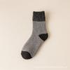 Men's Wool Blend Thermal Socks - Mid-Tube Color Match, Thickened Velvet, Ideal for Autumn/Winter, Sleep, and Towel Floor Use