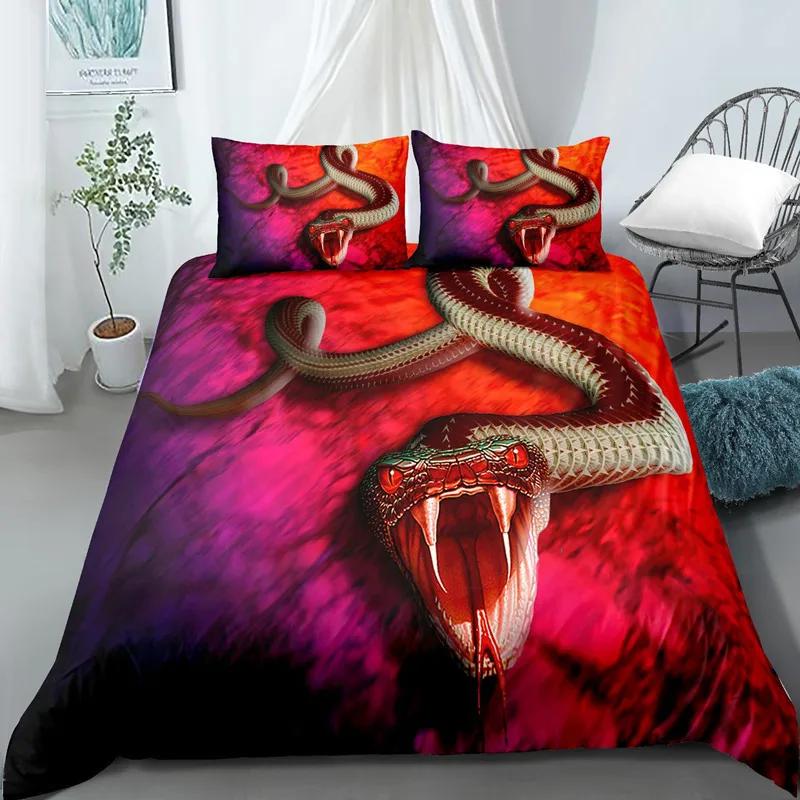 Comforter Snake Bedding Set Reptile Wild Animal Comforter Queen Size For Kids Adults Bedroom Room Decor