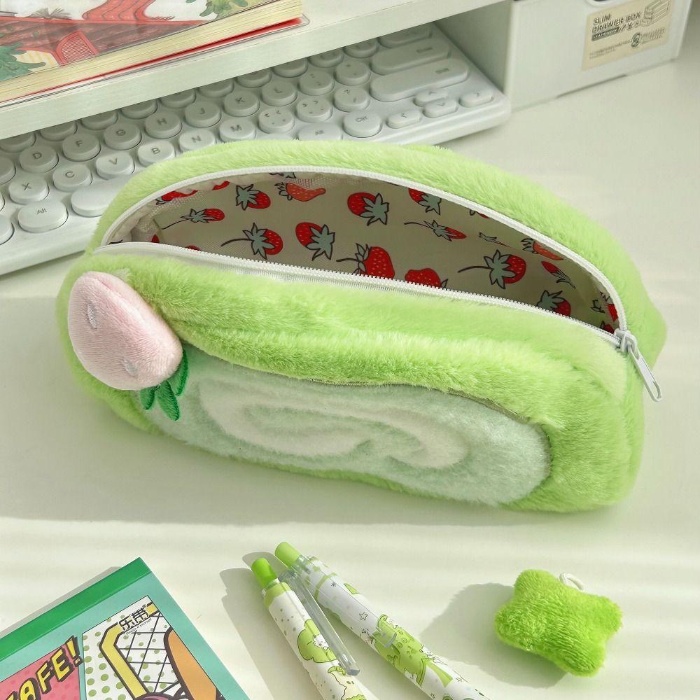 INS Honeydew Swiss Pen Bag Large Capacity Multi-functional Stationery Pouch Stationery Storage Bag Students