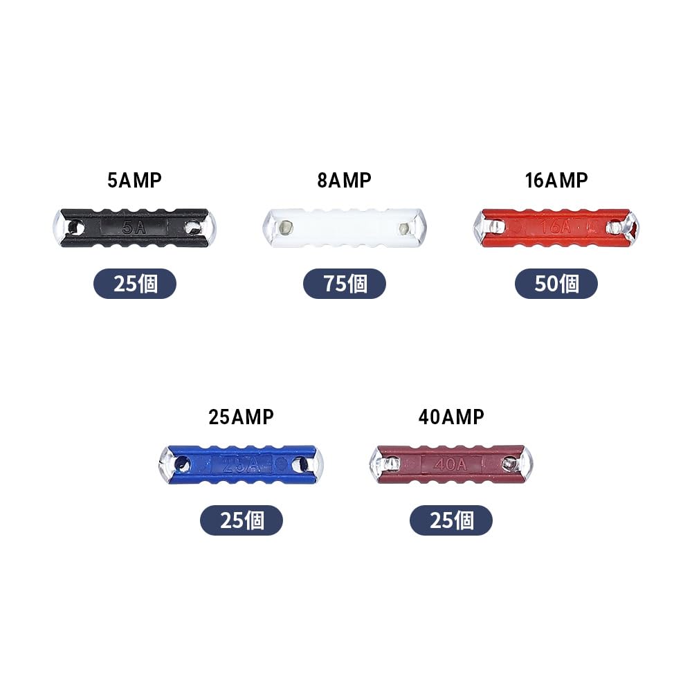 Glvaner 200pcs European Fuse Car Fuse 5A 8A 16A 25A 40A Kit Car Fuse