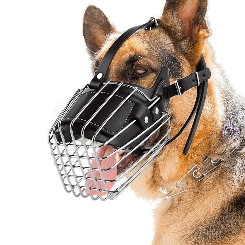 Adjustable Metal Muzzle Large Dogs Golden Retriever German Shepherd Dogo Bite Prevention Chew Stopper