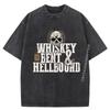 Whiskey Bent And Hellbound Hoodie Distressed Biker Style 3d Printed T Shirts Mens Vintage Washed Tops Gothic Style