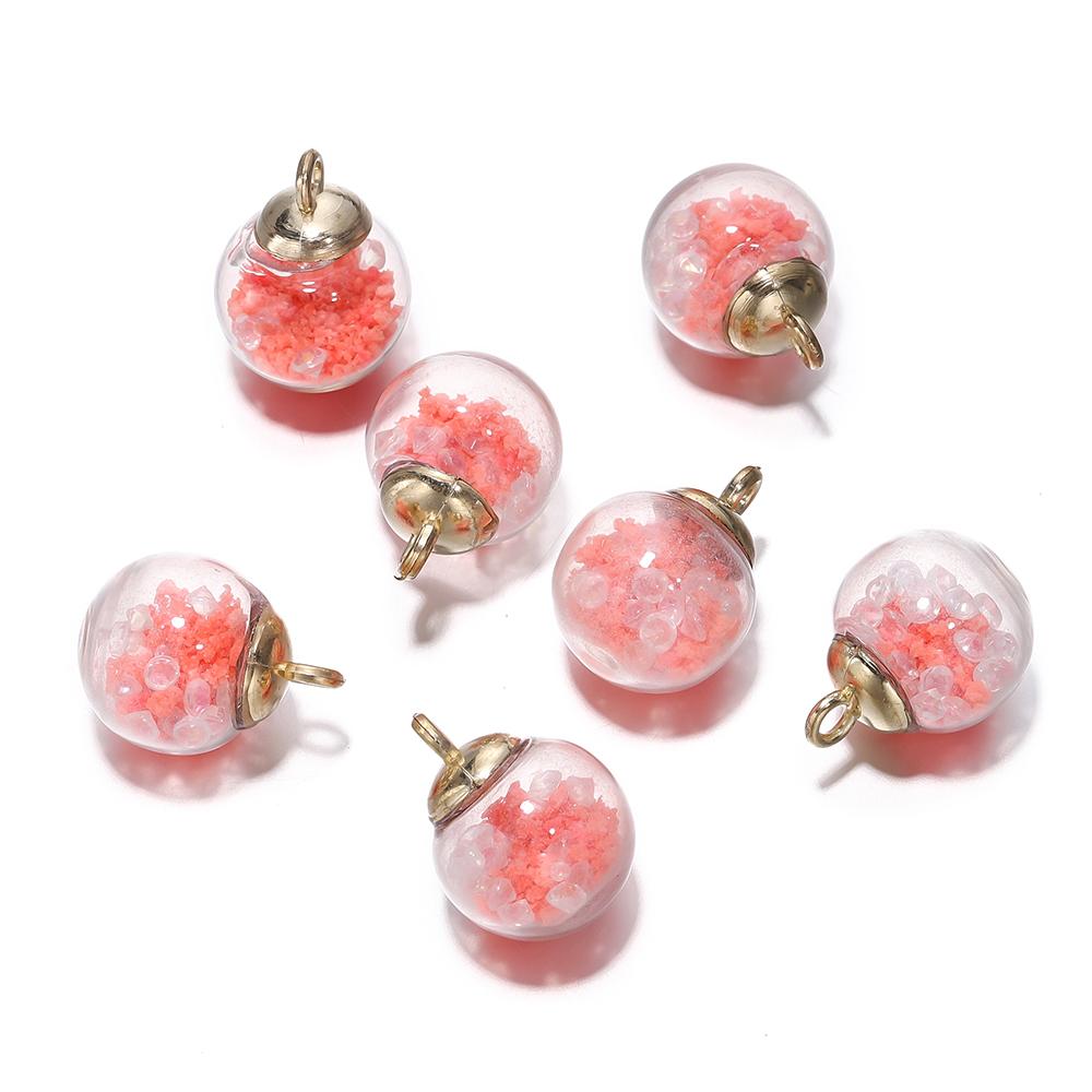 10Pcs Charms Luminous Transparent Glass Ball 16mm Pendants Crafts for DIY Earrings Necklace Jewelry Making Findings Accessories