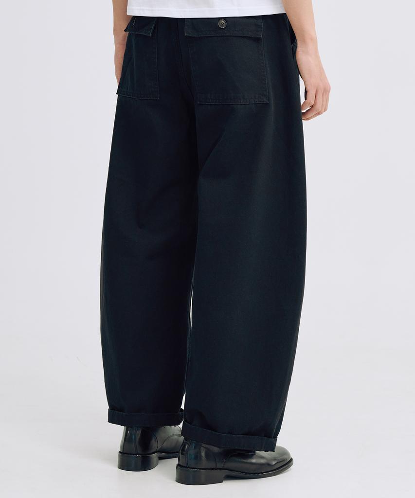 TAKEASY Fatigue Barrel Cotton Pants (Black)