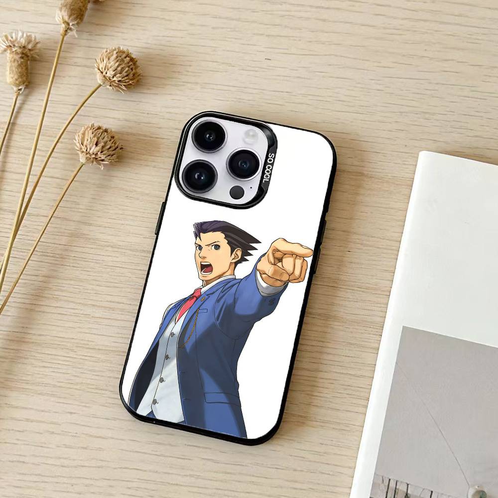 Game Ace A-attorney     Phone Case For iPhone 17,16,15,14,13,12,11,Pro Max,Plus Candy Silver Cover
