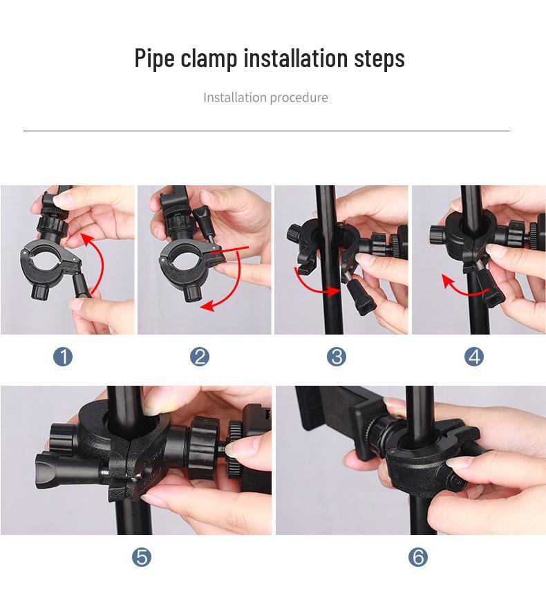 Multifunctional Camera & Phone Mount: Tripod Extension, Tube Clamp, Outdoor Photography & Riding Accessory
