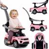 Correpasillos Empujador Andador Para Niño Con Mango Y Agarre Coche Deportivo Rosa Claro