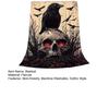 Gothic Flannel Blanket Creepy Red Eye Skull Crow Throw Blanket Washable Cozy Blanket for Men Women Boys Girls Sofa Couch Bed Use