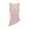 Irregular streamer sling vest women's summer wear beautiful back French pink high-end sleeveless neck top