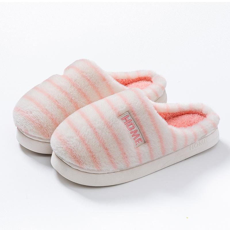 Cotton slippers women's 2025 new autumn and winter indoor home thick bottom fluffy plush warm non-slip confinement cotton mop