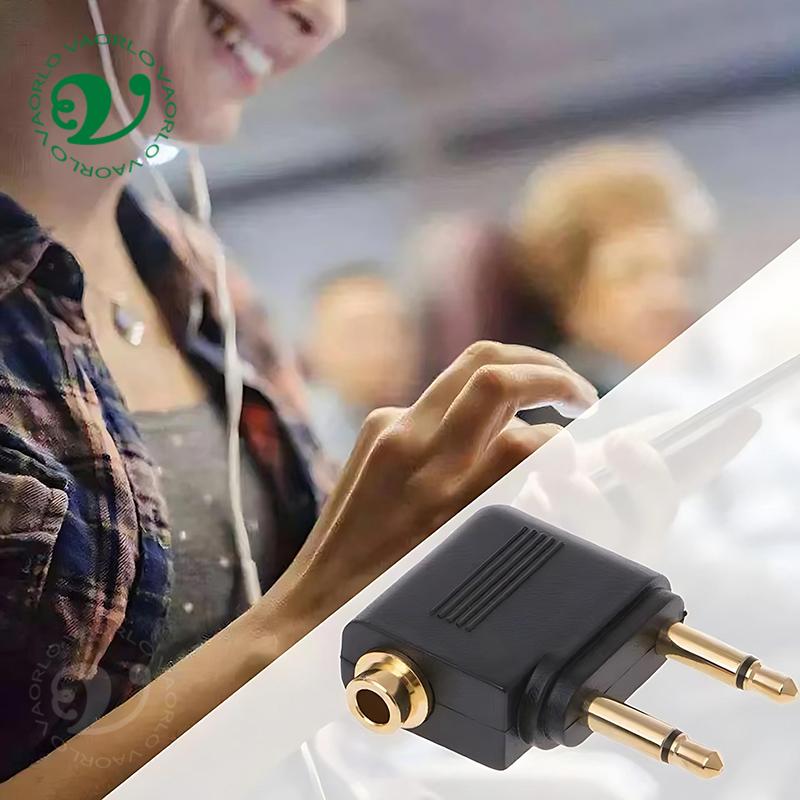 1-10 PEZZI Adattatore Audio per Aereo Spina AUX da 3,5 mm Convertitore Audio per Cuffie Auricolari da Aereo Per Cuffie da Viaggio Aereo Vendita all'Ingrosso