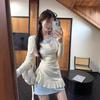 Autumn Halter Dress: Sweet & Spicy Waist-Hugging Irregular Layered Skirt