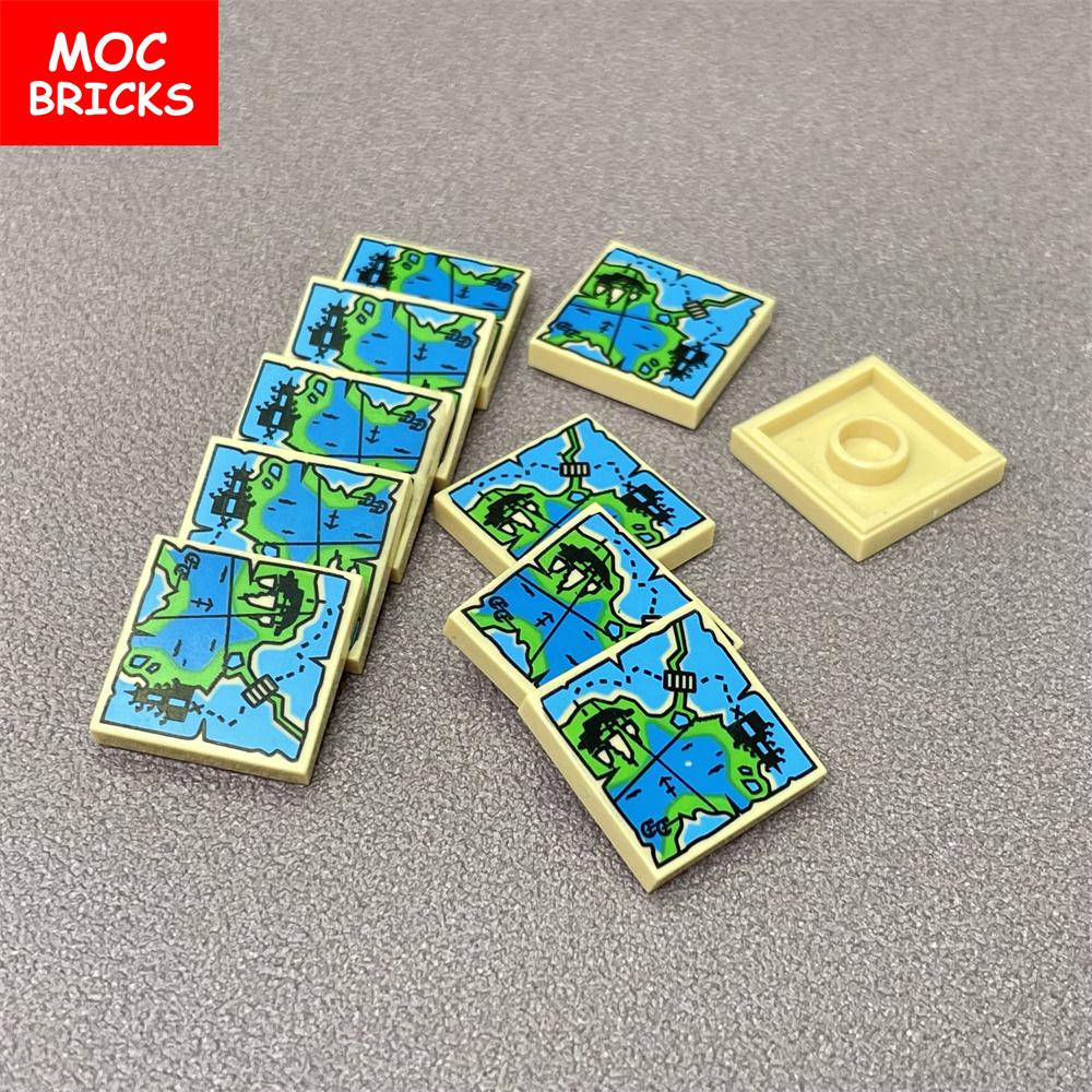 MOC Bricks Treasure Map Compass little hamster Accessories Building Blocks DIY Model Toys Dolls For Kid