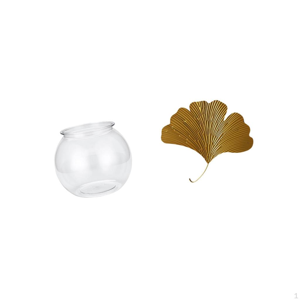 Transparent Small Tank Round Ornament Aquarium Bowl Vase for Living Room Office Dining