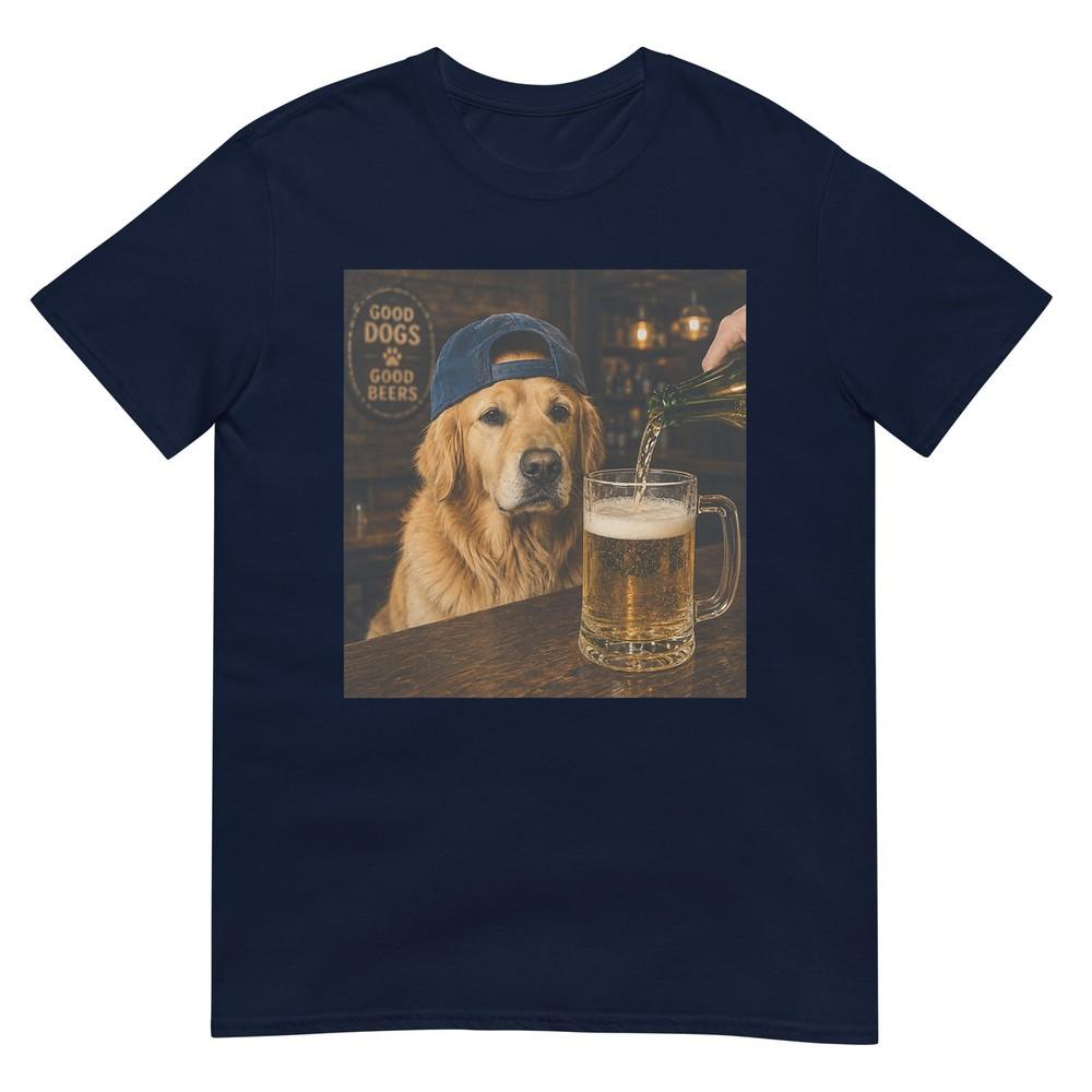 Golden Retriever Drinking Beer Funny Dog Beer Humor Tshirt S