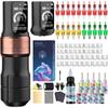 Kit de Tatuaje Rotativo Inalámbrico - ZVVN - POSEIDON - 20 Agujas - 2 Baterías - Tinta Incluida