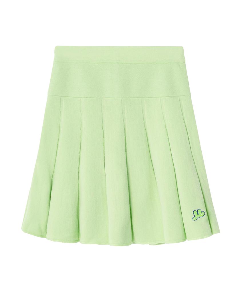 MAYOL M Embroidered Pleated Knit Skirt_Light Green
