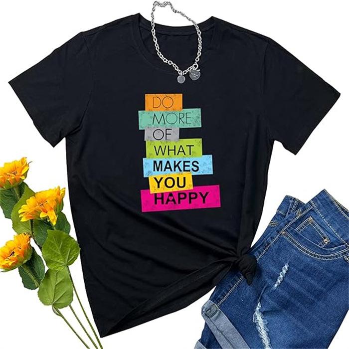 Summer Round Neck Printed Top Fashionable Casual Cute Short Sleeved Women's Pure Cotton T-shirts