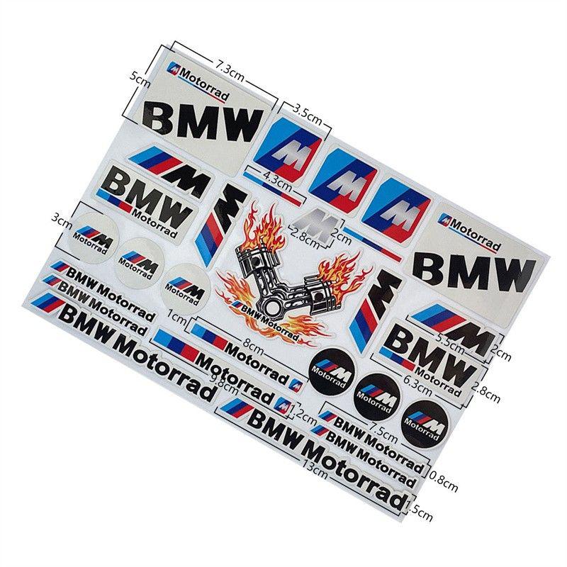 kfwhl7 Reflective Stickers for BMW Motorcycles - Helmet Decals with BMW Logo for G310GS/S1000RR/1200GS