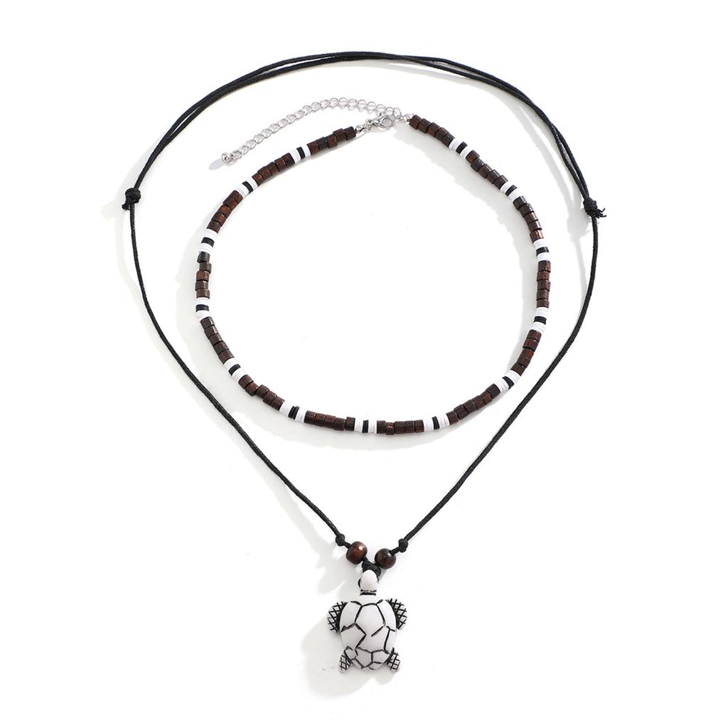 2pcs/set Elegant Vintage Necklace Neckwear with Adjustable Chain and Natural Stone Beads for Daily & Parties Wear