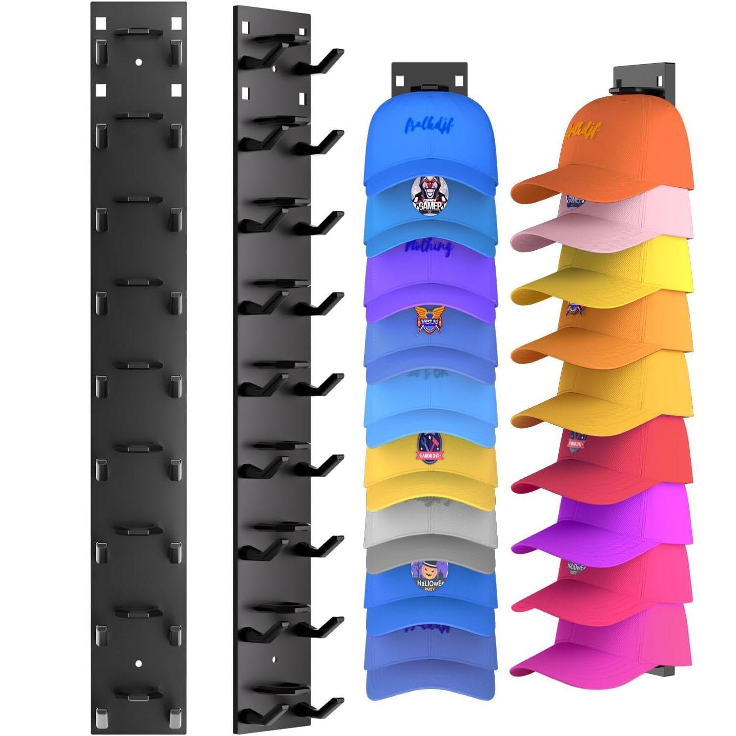 

Wall Mounted Hat Rack Baseball Cap Storage Hanger Adhesive Display Holder Cap Organization For Cloakroom Closet Home Storages чорний