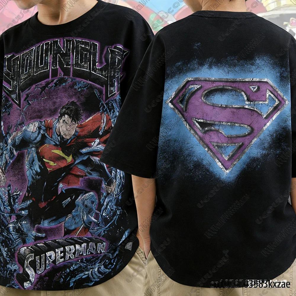 Super-man Print Tshirts For Adult_Kids Summer New DC Comic Short Sleeve Tshirt Cool Boys Girls Tees Fashion Parent Child Clothes