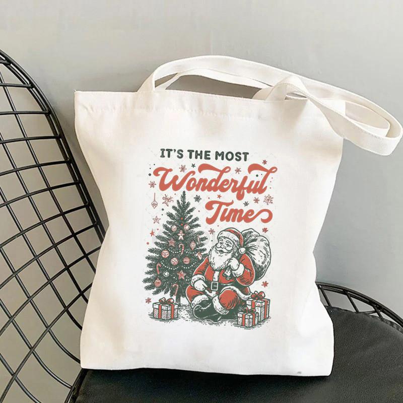 Christmas Handbag Multifunctional Large Capacity Fashion Shoulder Bag Student Canvas Bag