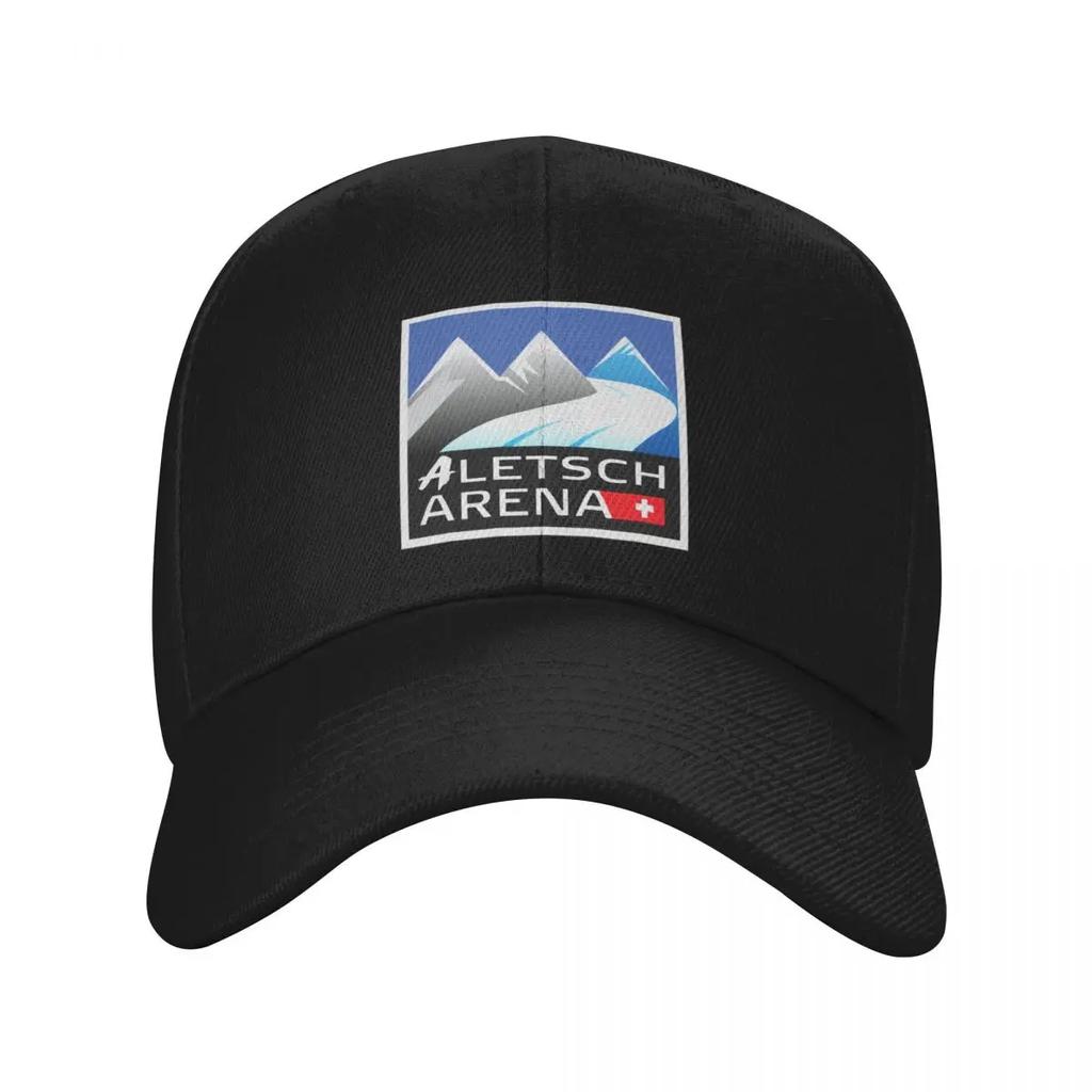 Aletsch Arena Schweizer Skigebiet Riederalp ?Bettmeralp ?Fiesch Eggishorn Baseballkappe Golfhut echt schwarz Unisex Damen