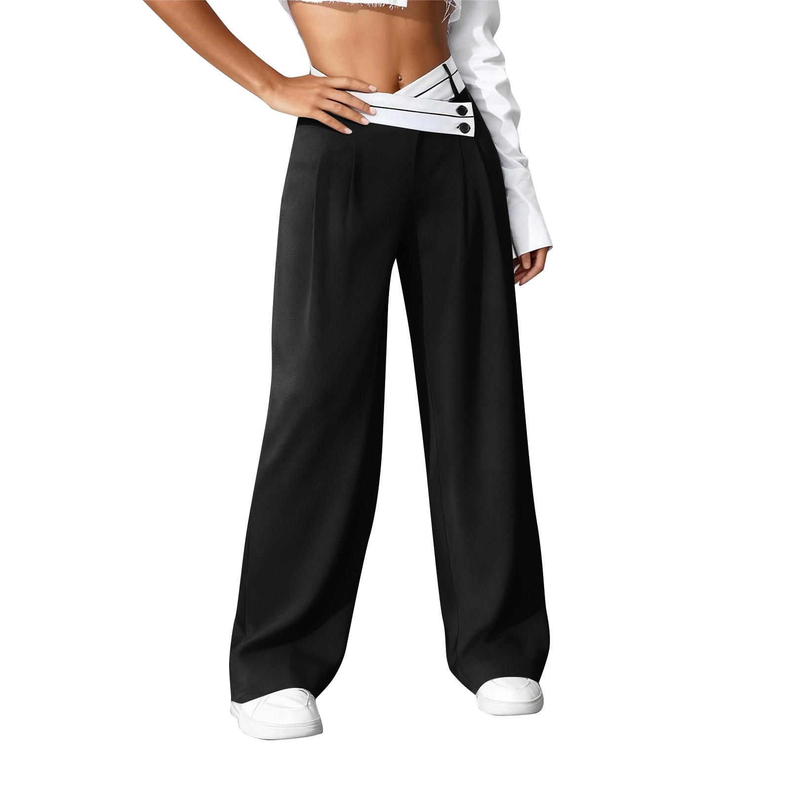 Women s High-waisted Wide-leg Trousers XXL чёрный