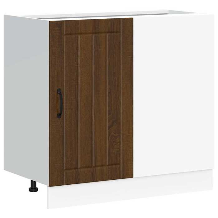 VidaXL Washbasin Base Cabinet Lucca Brown Oak Engineered Wood, Kitchen Base Cabinet, Kitchen Drawer Base Cabinet, 854315
