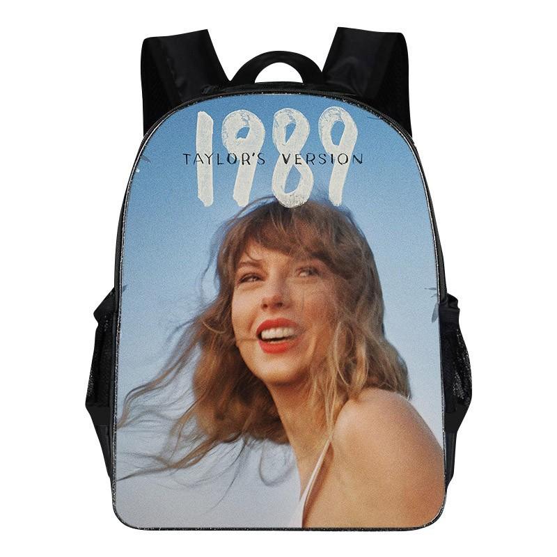 Taylor Swift Themed Kids School Backpack Set Elementary Students Oxford Fabric Breathable Lightweight With Padded Straps