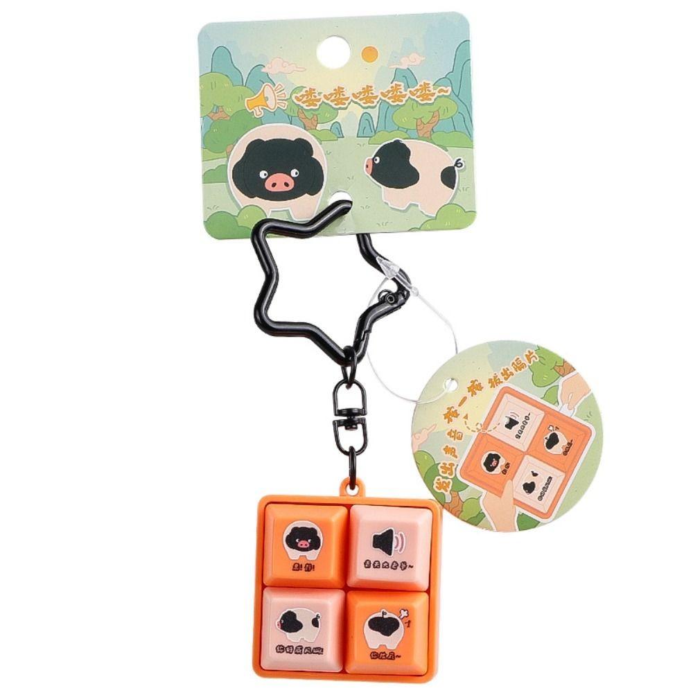 4-Button Fidget Clicker Toy Smooth Polished Edges Figure Keychain Accessories gifts
