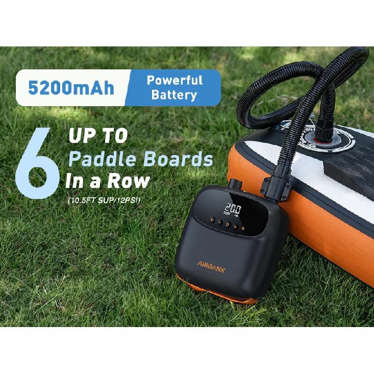 AIRBANK PUFFER Pro 20PSI Rechargeable Air Pump for Inflatable Tent SUP PVC Boat Kayak Accessories for Surfing Kite Mattress