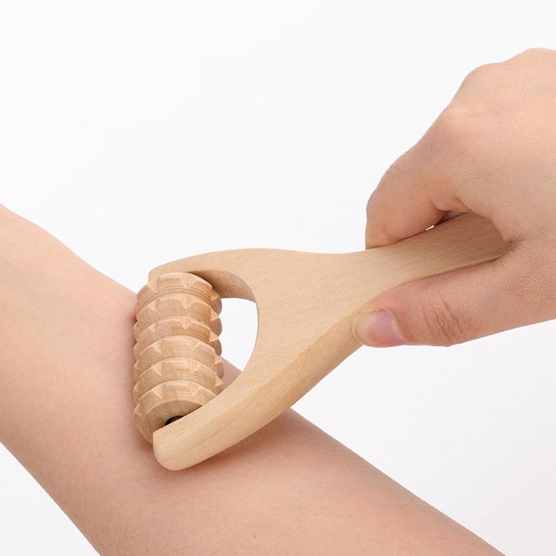 Wooden Roller Massager Therapy Body Massager Face Shoulder Neck Hand Push Rolling Massager Body Soothing Relaxing Massage Tools