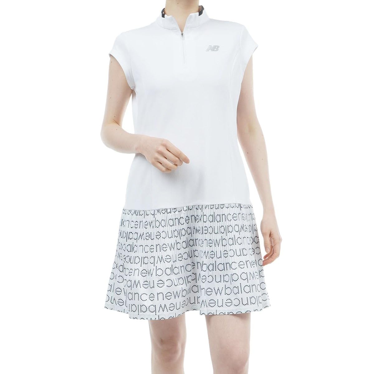 

Платье для гольфа с коротким рукавом и молнией до половины, термо, с защитой от УФ-лучей 1 [New Balance] Женское (KoKaGeMAX Охлаждение, Защита, Растяжка) / 012-4124503 030_Белый [M]