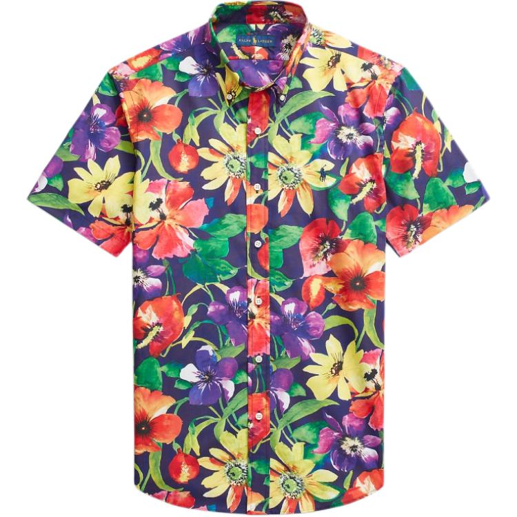 

Polo Ralph Lauren SS25 Рубашка с коротким рукавом с вышивкой логотипа маленькой пони и цветочным узором, унисекс, многоцветная MNPOWOV1N820458-999 S