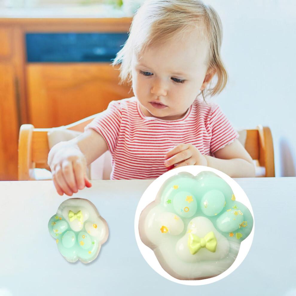 Soft Cat Paw Squishy Toys – Handmade Silicone Kawaii Taba Toys for Stress Relief, Anxiety Squeeze Fidget, Light Green