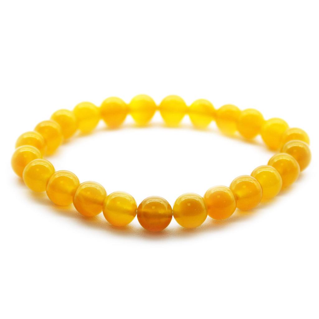 Honey Crystal Beaded Stretch Bracelet 8mm