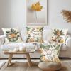 Pillow Cover Autumn Plant Print Linen Pillow Cover Living Room Sofa Cushion Cover Home Decoration