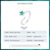 Bamoer 925 Sterling Silver Meteor Opening Ring Green Star Adjustable Ring for Women Birthday Gift Fine Jewelry