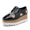 Versatile 2025 Autumn New Star Platform Muffin Sole Casual Shoes Lace-up Wedge Single Shoes Women's British Style HZB-763-3